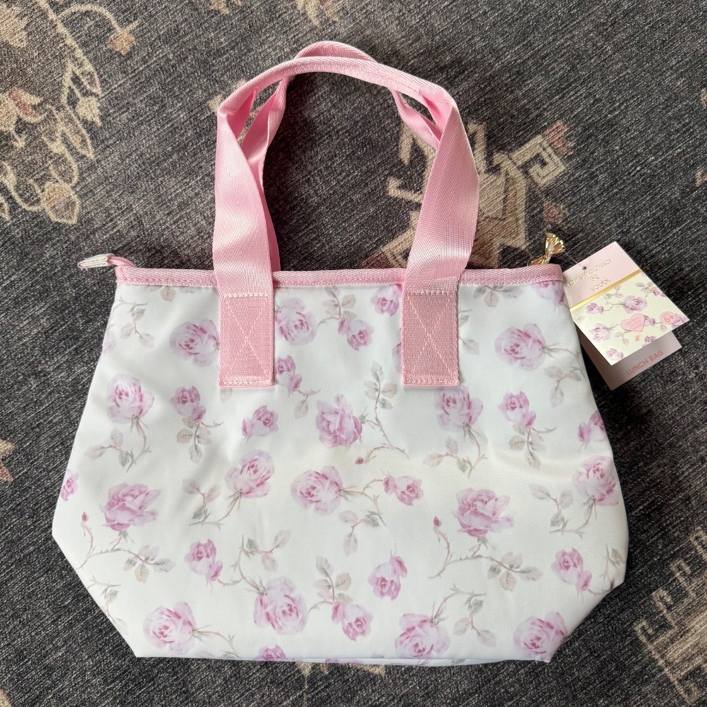 Love Shack Fancy Target Yoobi Lunch Bag Floral Pink Ribbon Rosa coquette Bow NEW